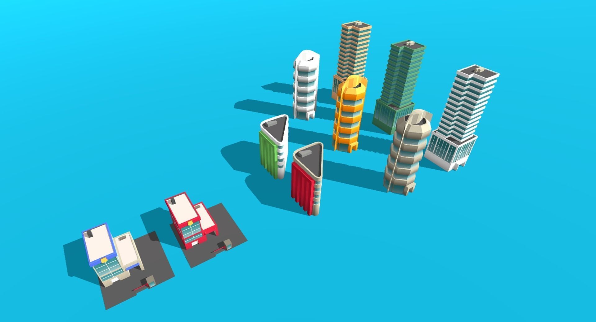 Low Poly Modular City Pack Low-poly 3D model_6