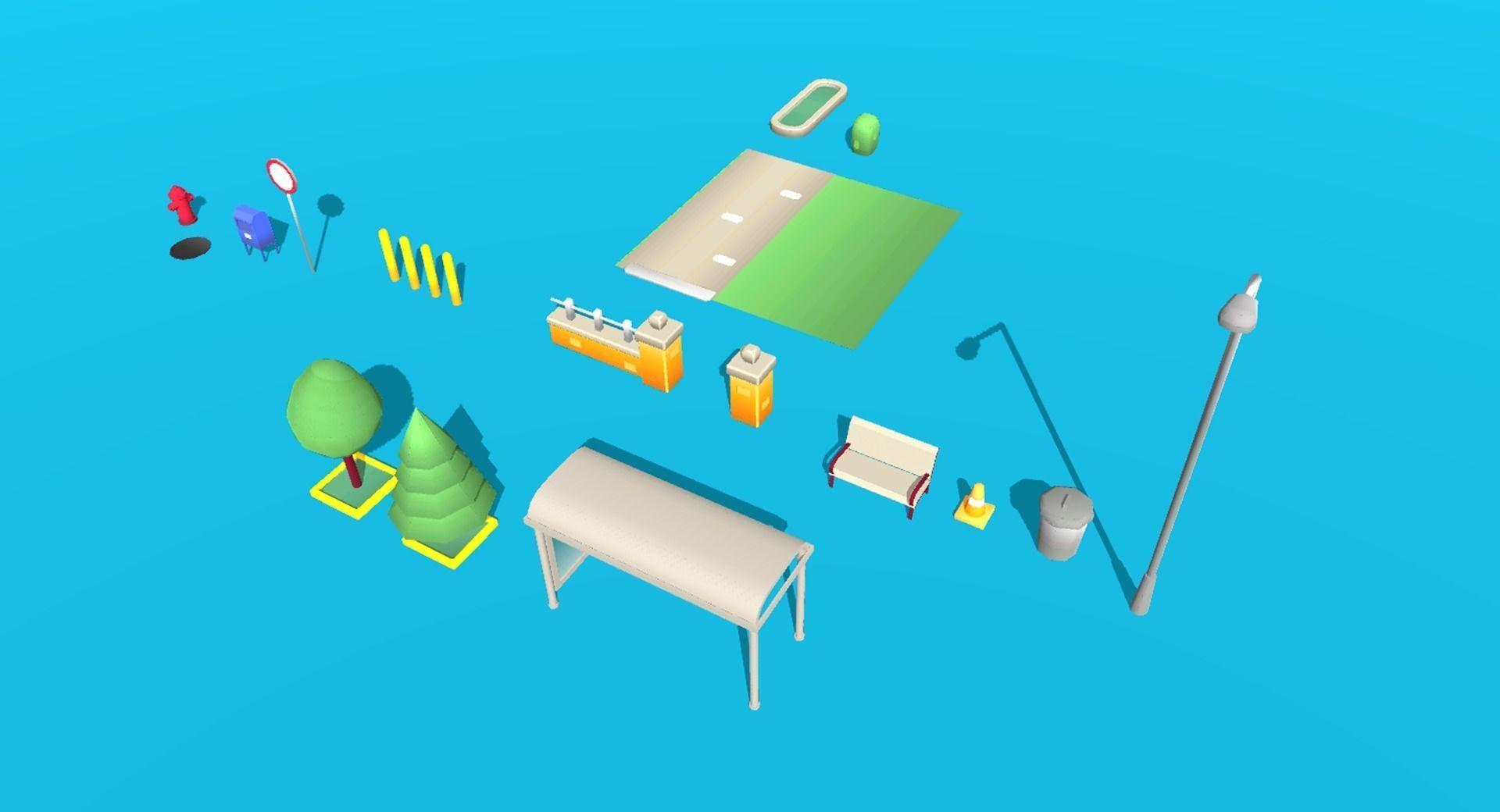 Low Poly Modular City Pack Low-poly 3D model_11