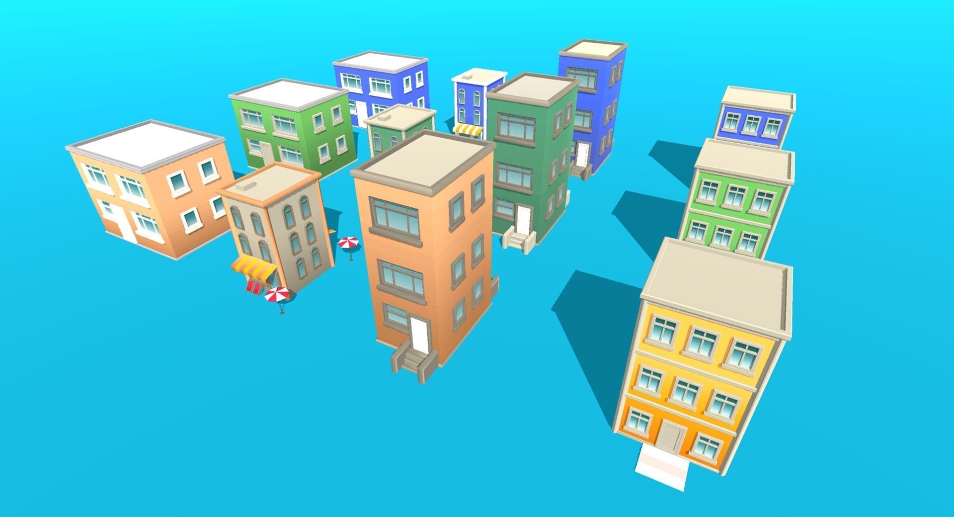 Low Poly Modular City Pack Low-poly 3D model_8