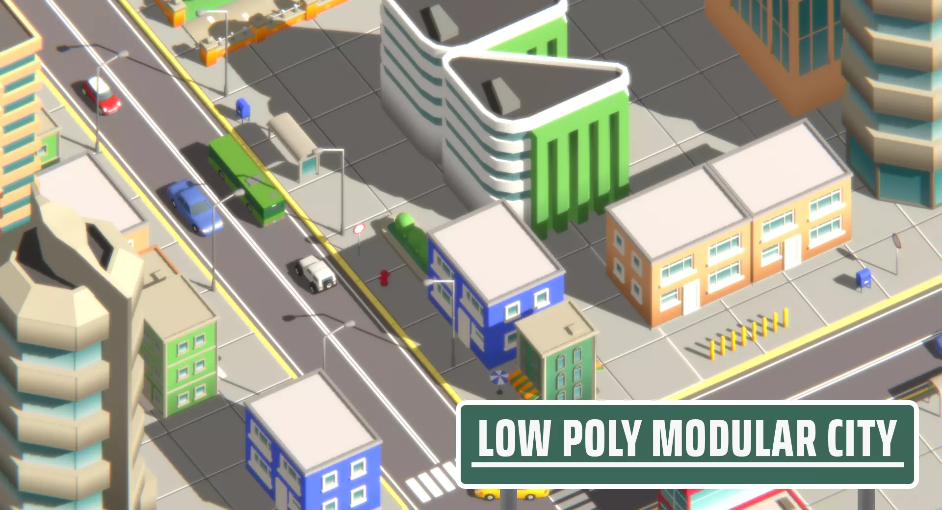 Low Poly Modular City Pack Low-poly 3D model_0