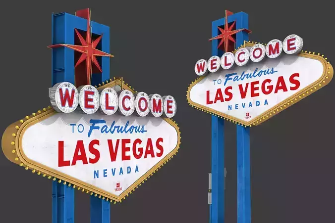 Las Vegas Sign Low-poly 3D model