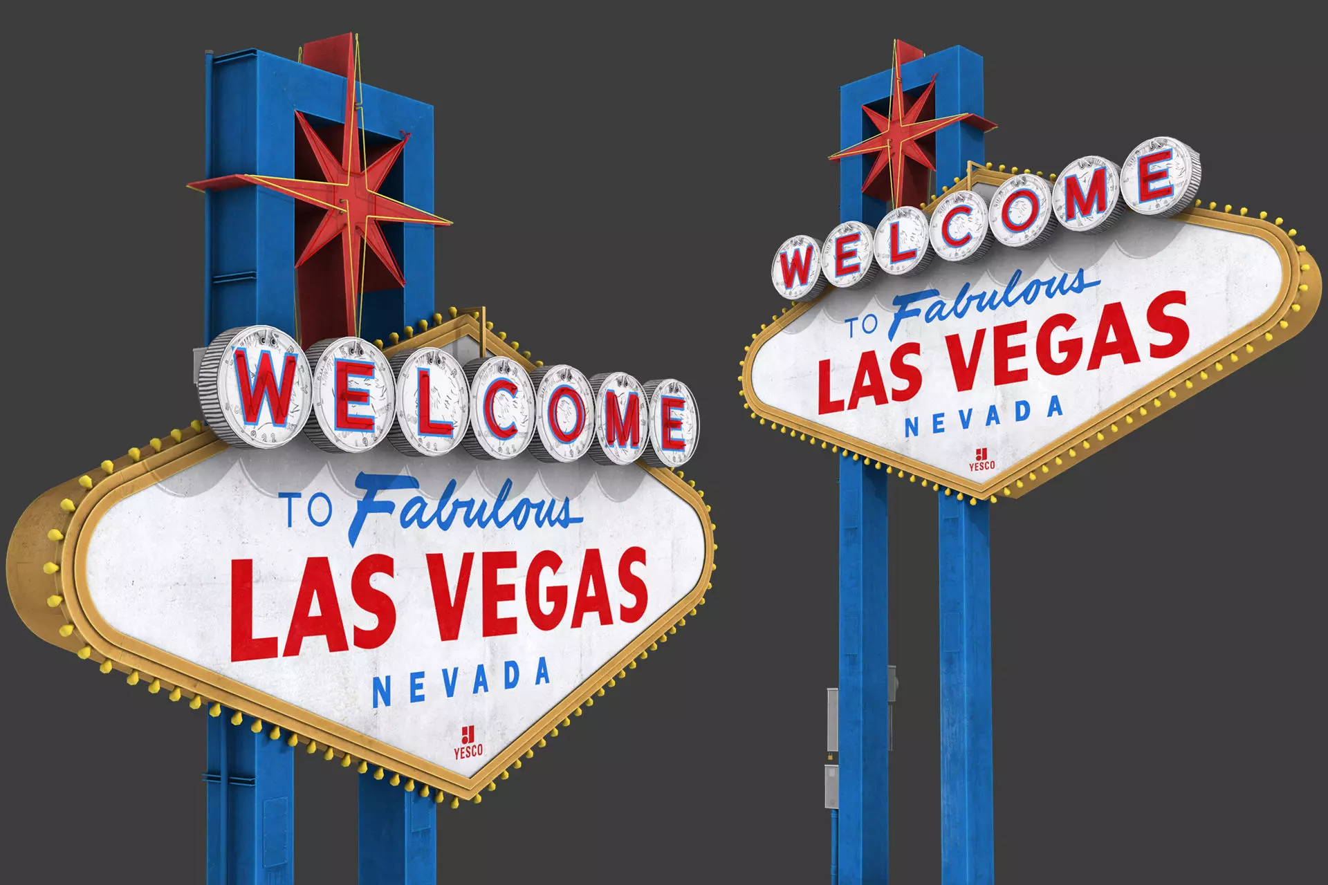 Las Vegas Sign Low-poly 3D model_0