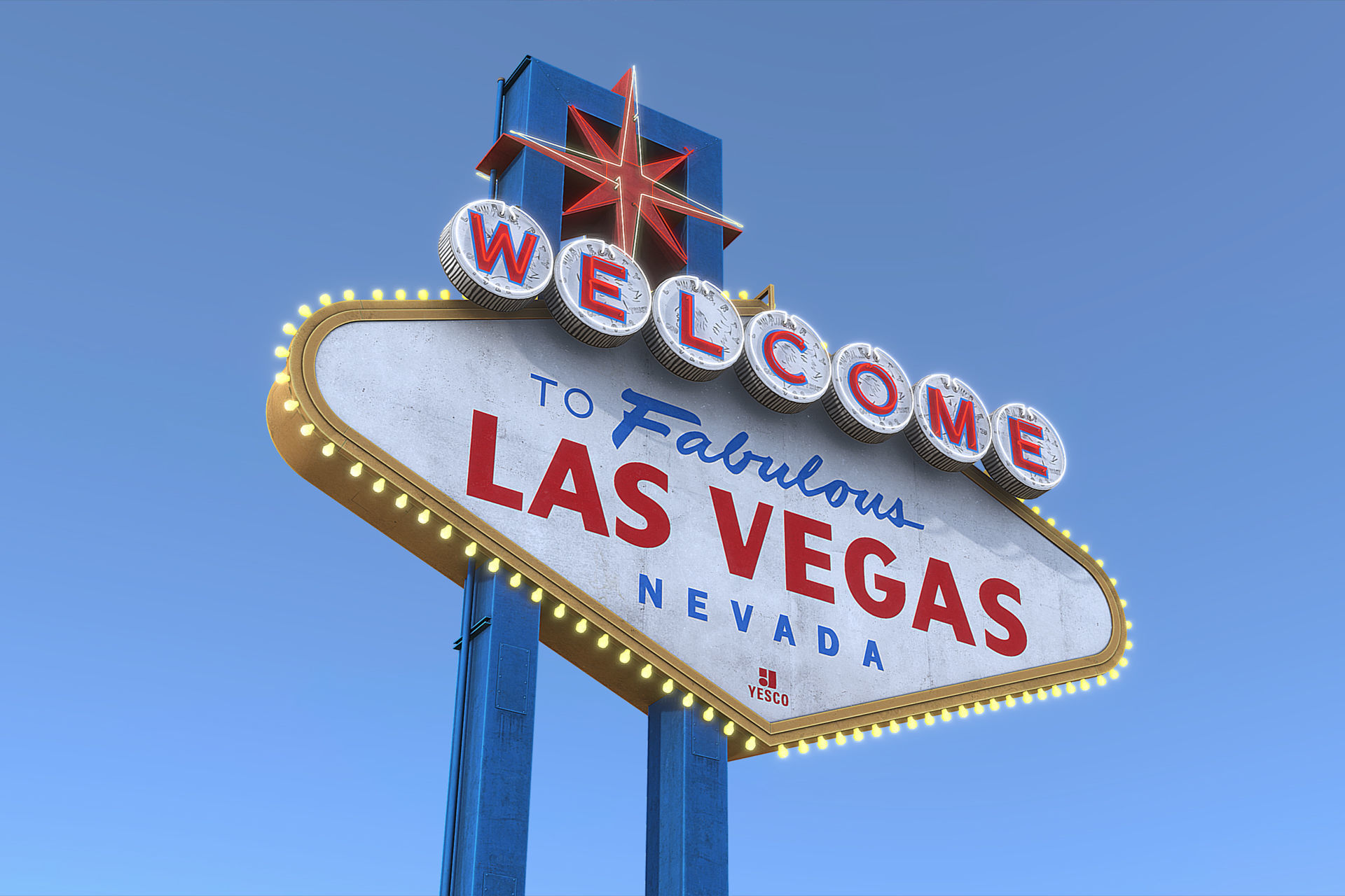 Las Vegas Sign Low-poly 3D model_7