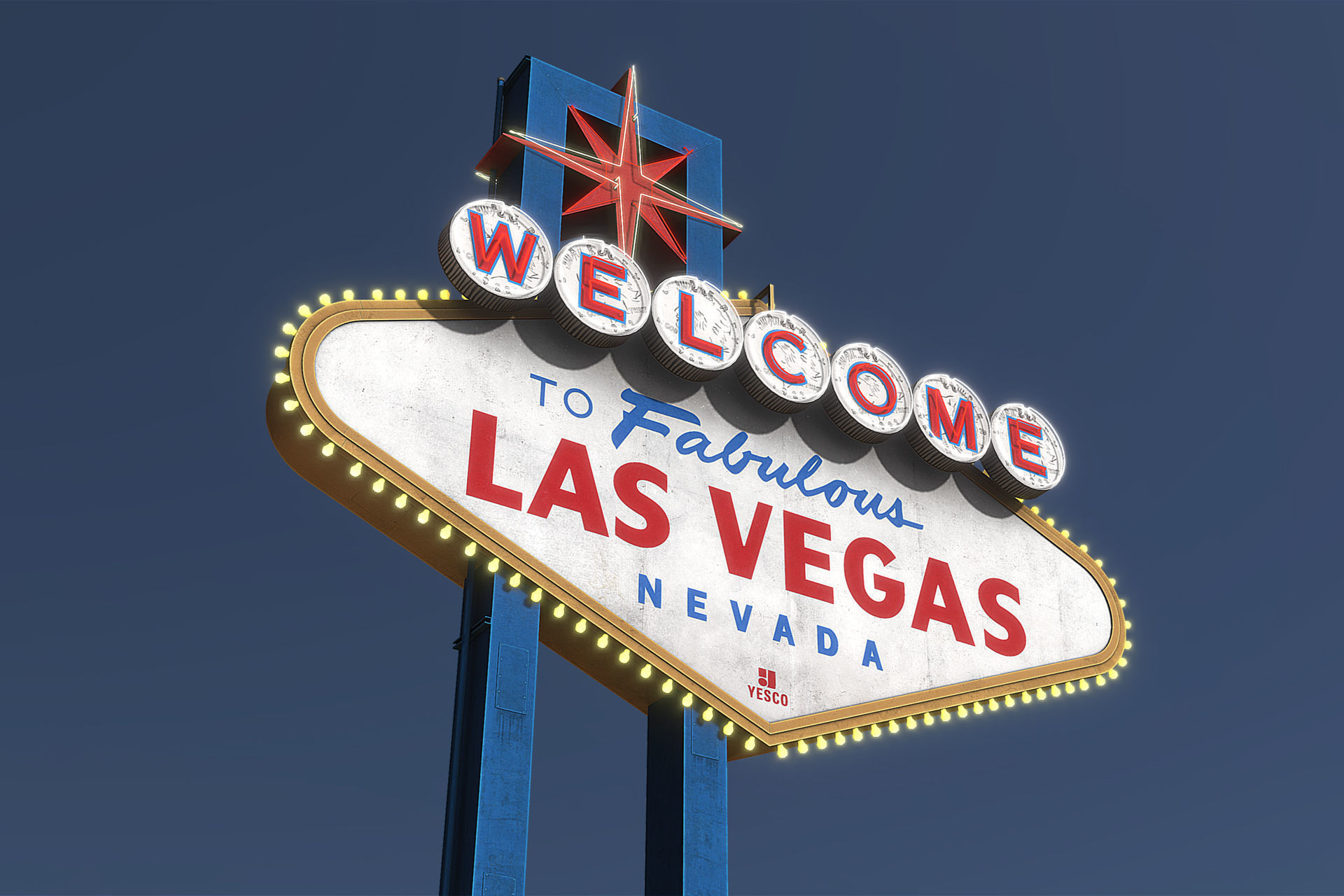Las Vegas Sign Low-poly 3D model_8