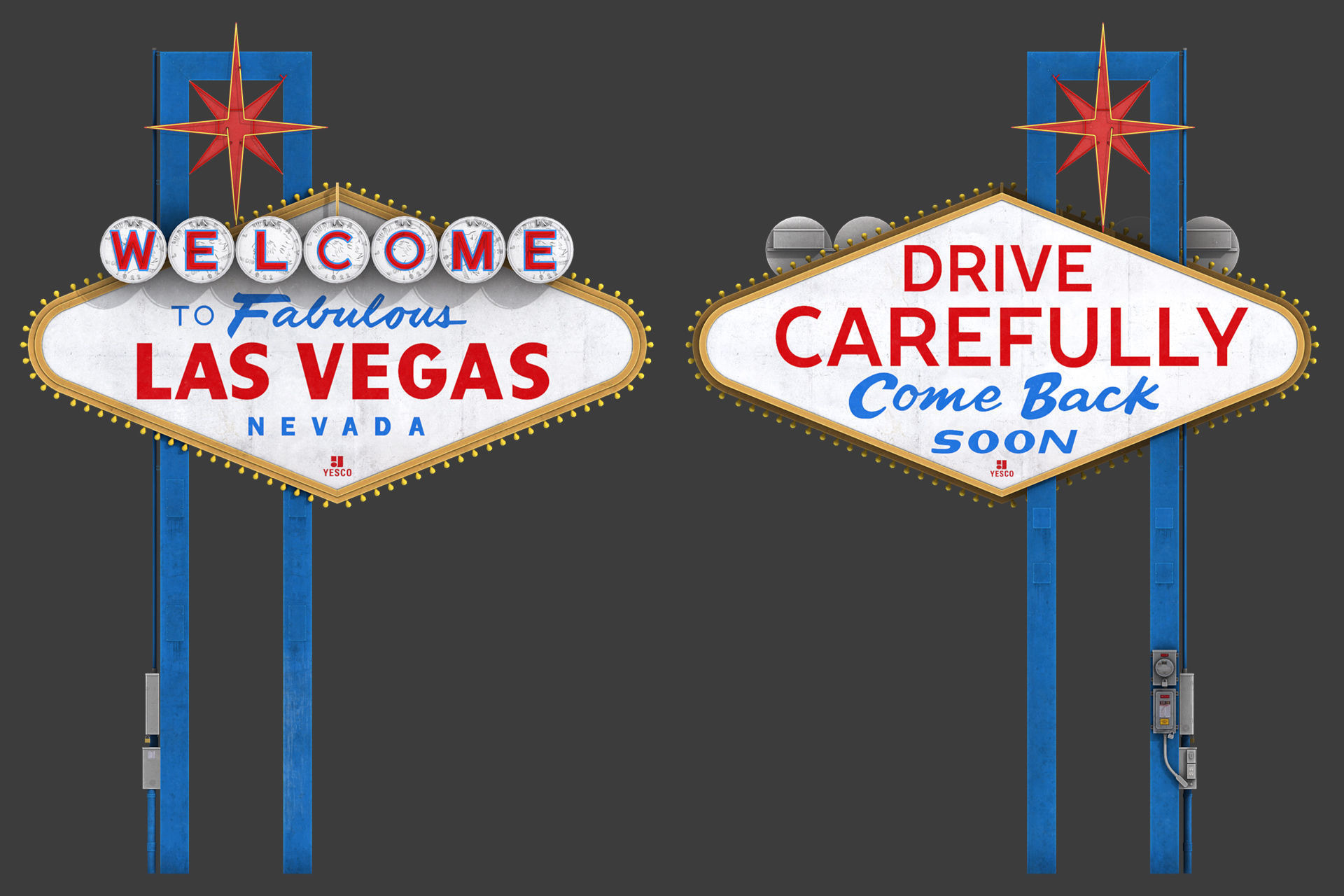 Las Vegas Sign Low-poly 3D model_2