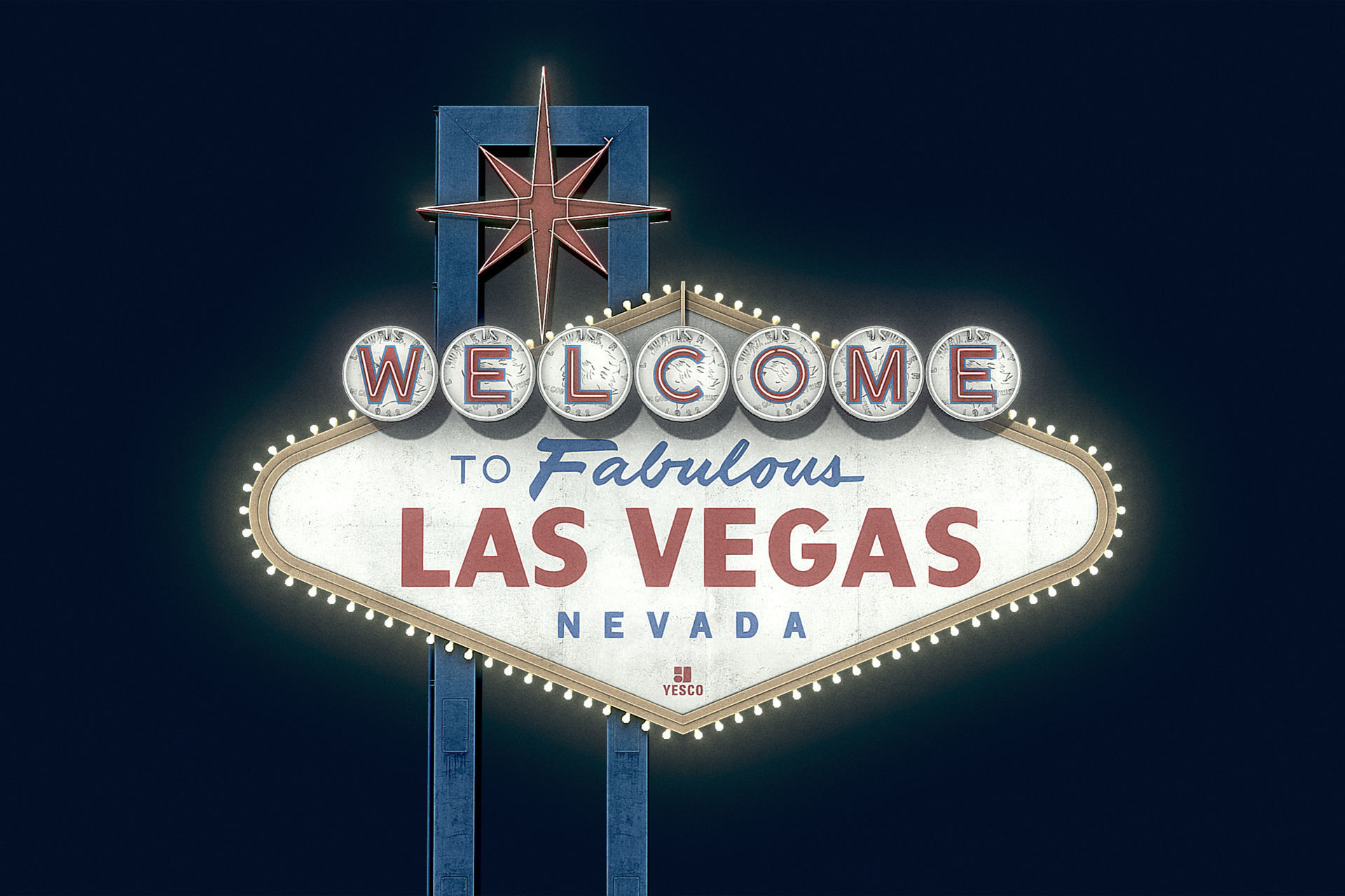 Las Vegas Sign Low-poly 3D model_13