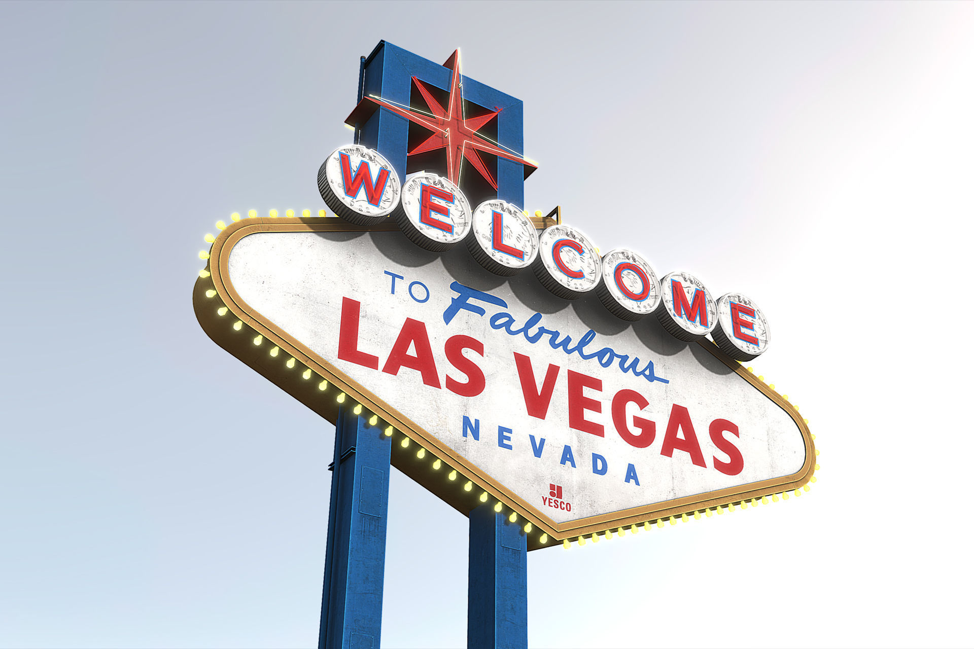 Las Vegas Sign Low-poly 3D model_9