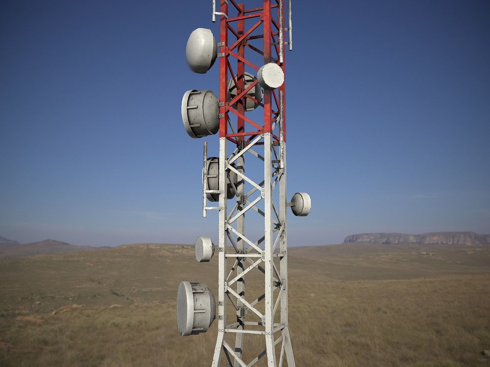 Telecommunications Tower PBR Low-poly 3D model_4