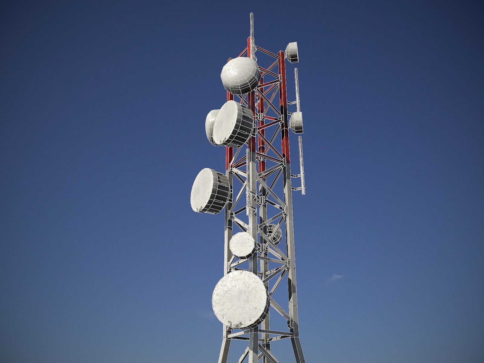 Telecommunications Tower PBR Low-poly 3D model_6