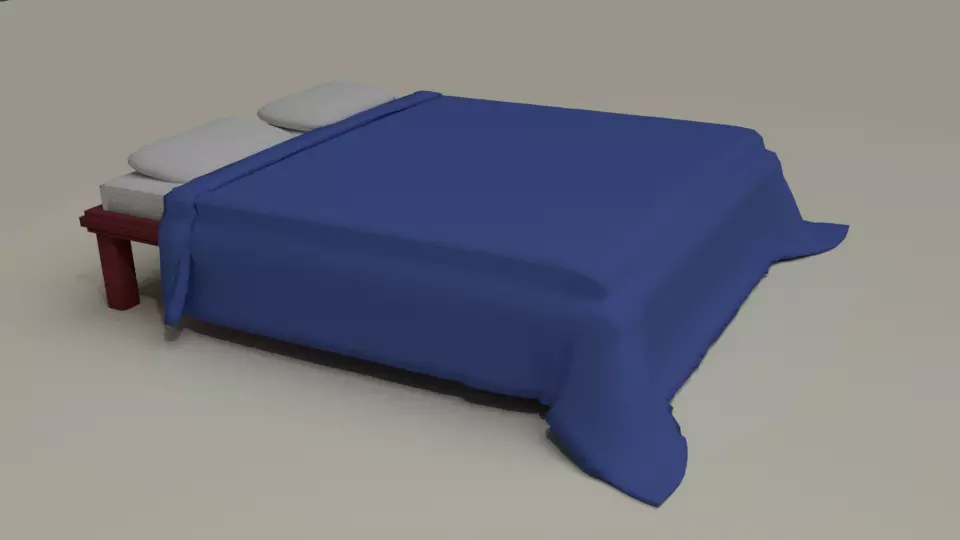 Bed 3D model with cover Free 3D model