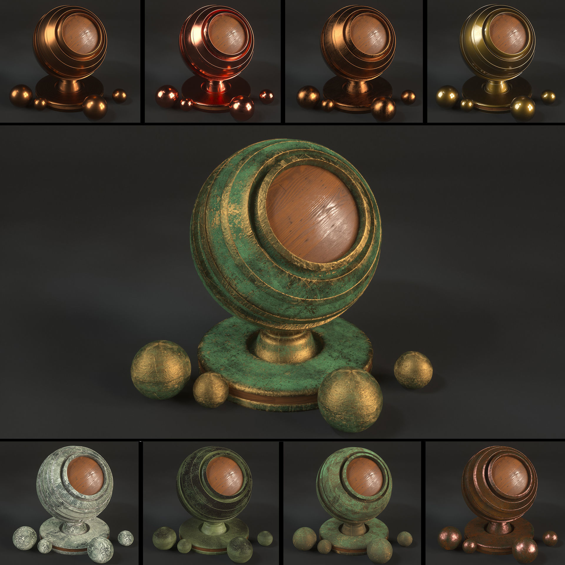 15 Bronze Material Shaders for Cinema4d Octane Render