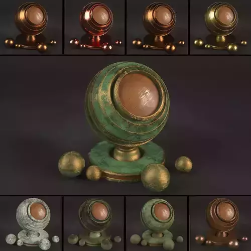 15 Bronze Material Shaders for Cinema4d Octane Render Texture