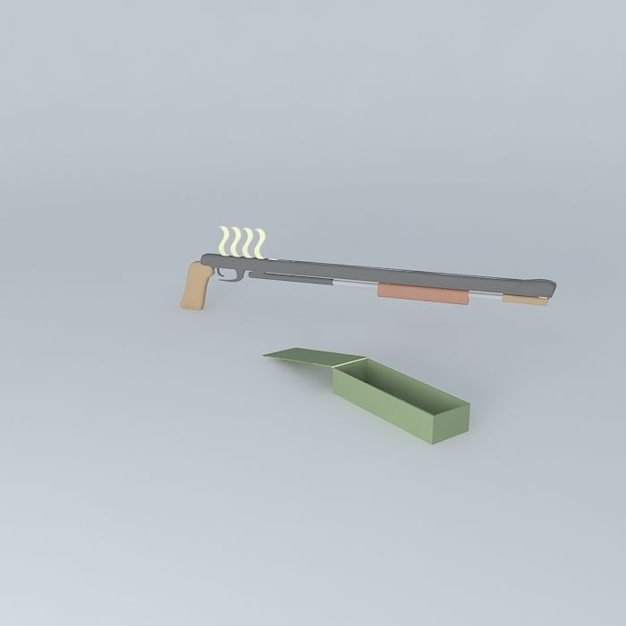 Pump-action Dartgun Free 3D model_1