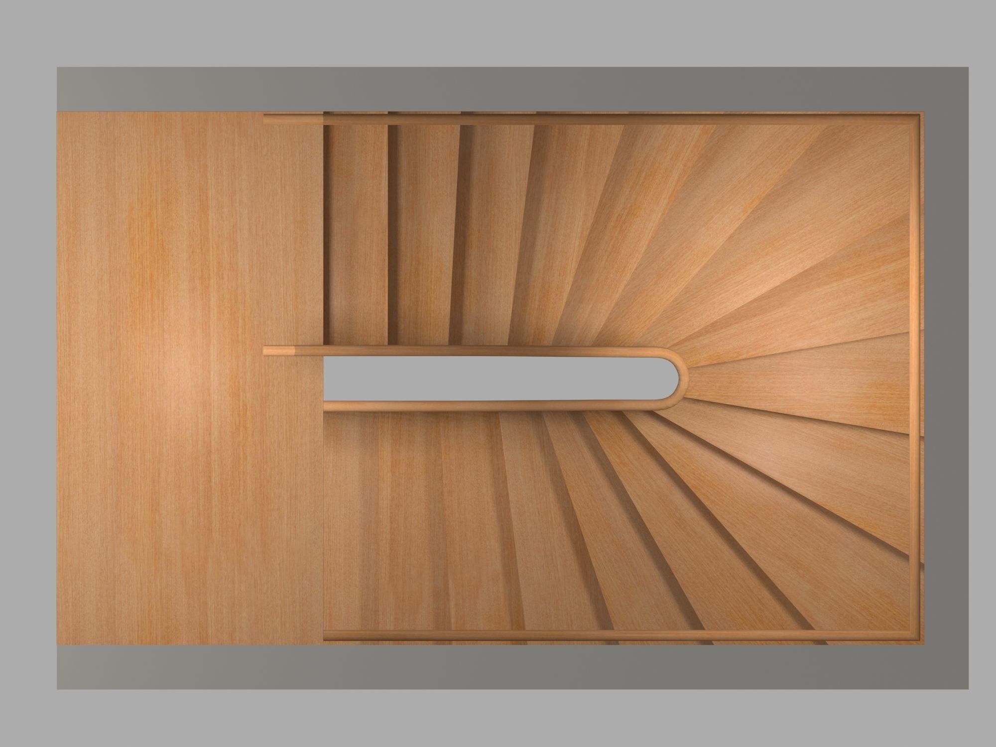 U Stair For Small Areas Low-poly 3D model_8
