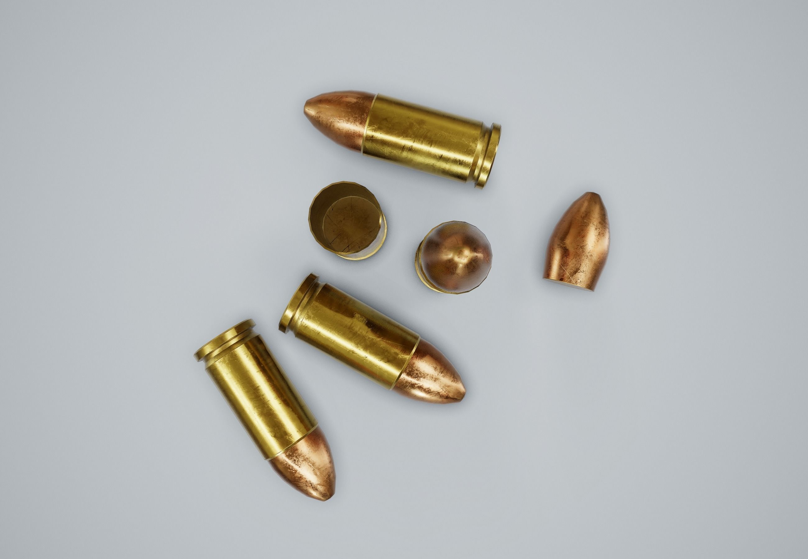 Cartridge Bullet PBR Game Ready Low-poly 3D model_5
