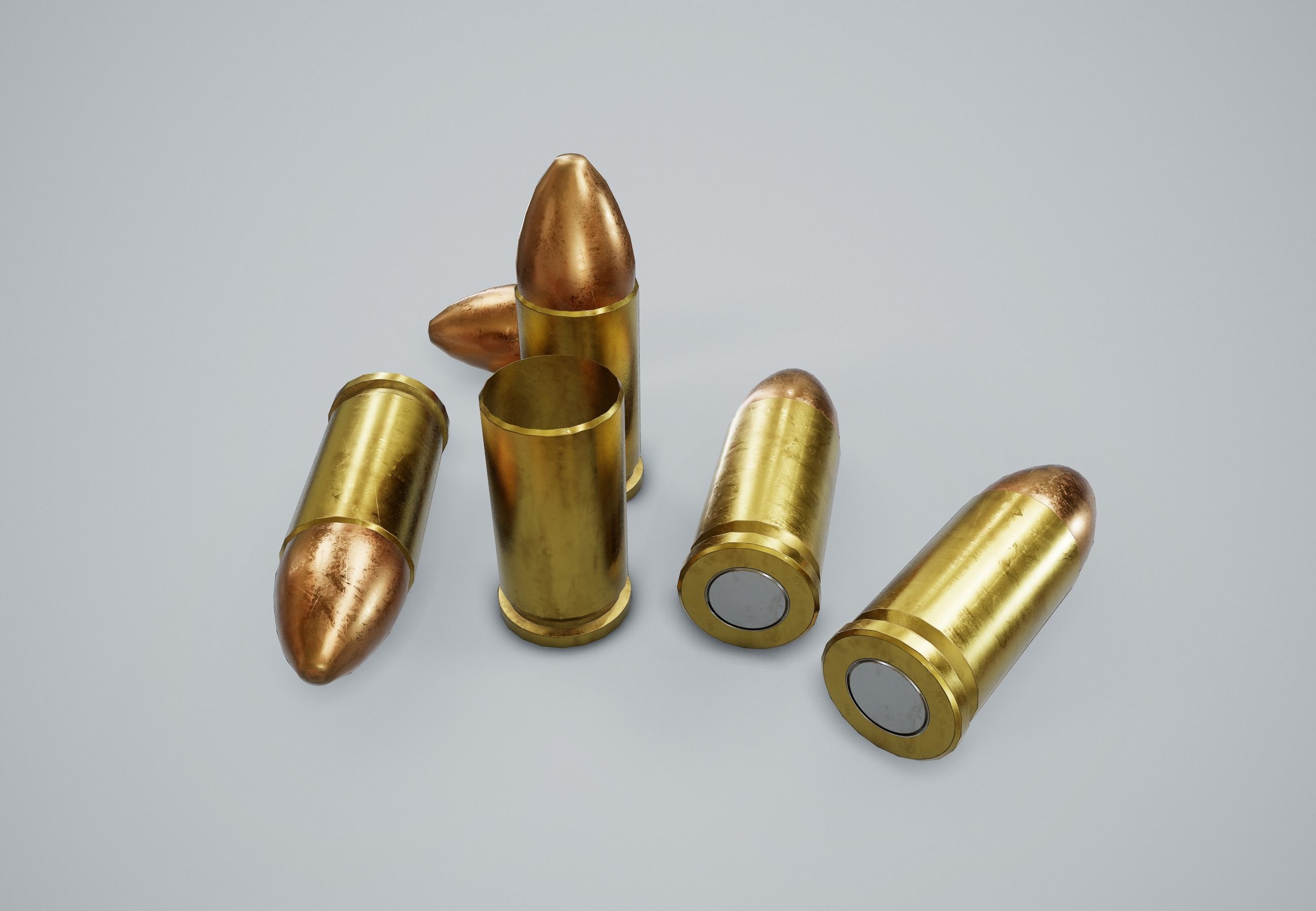 Cartridge Bullet PBR Game Ready Low-poly 3D model_4