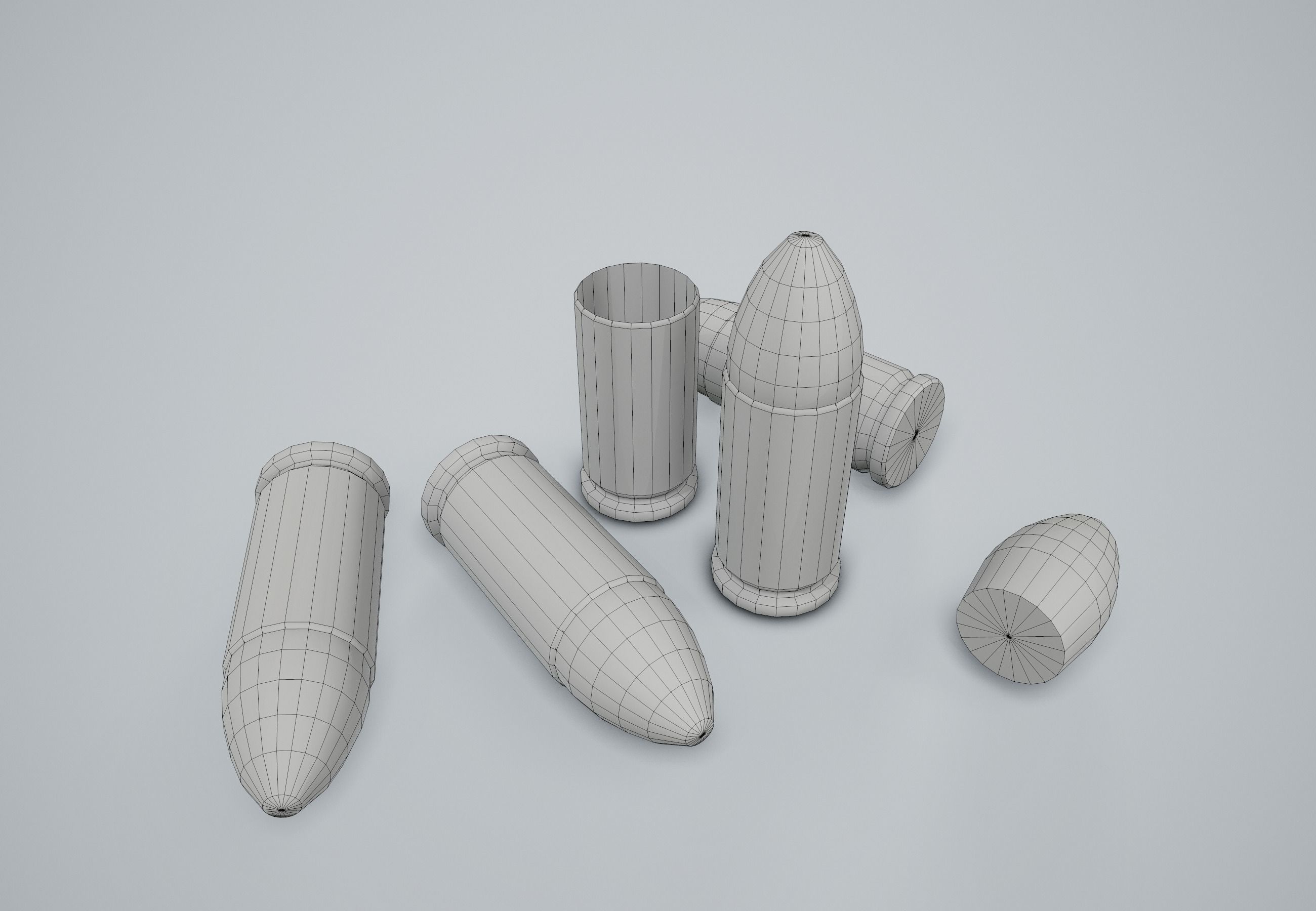 Cartridge Bullet PBR Game Ready Low-poly 3D model_6