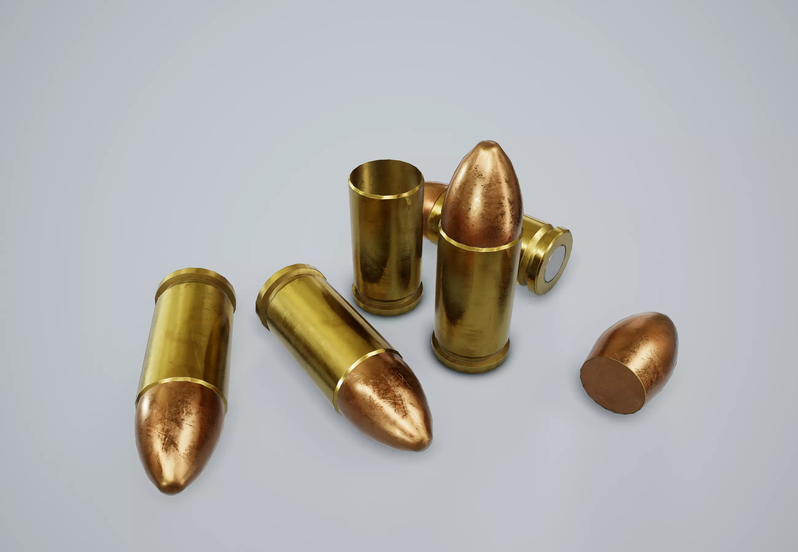 Cartridge Bullet PBR Game Ready Low-poly 3D model_0