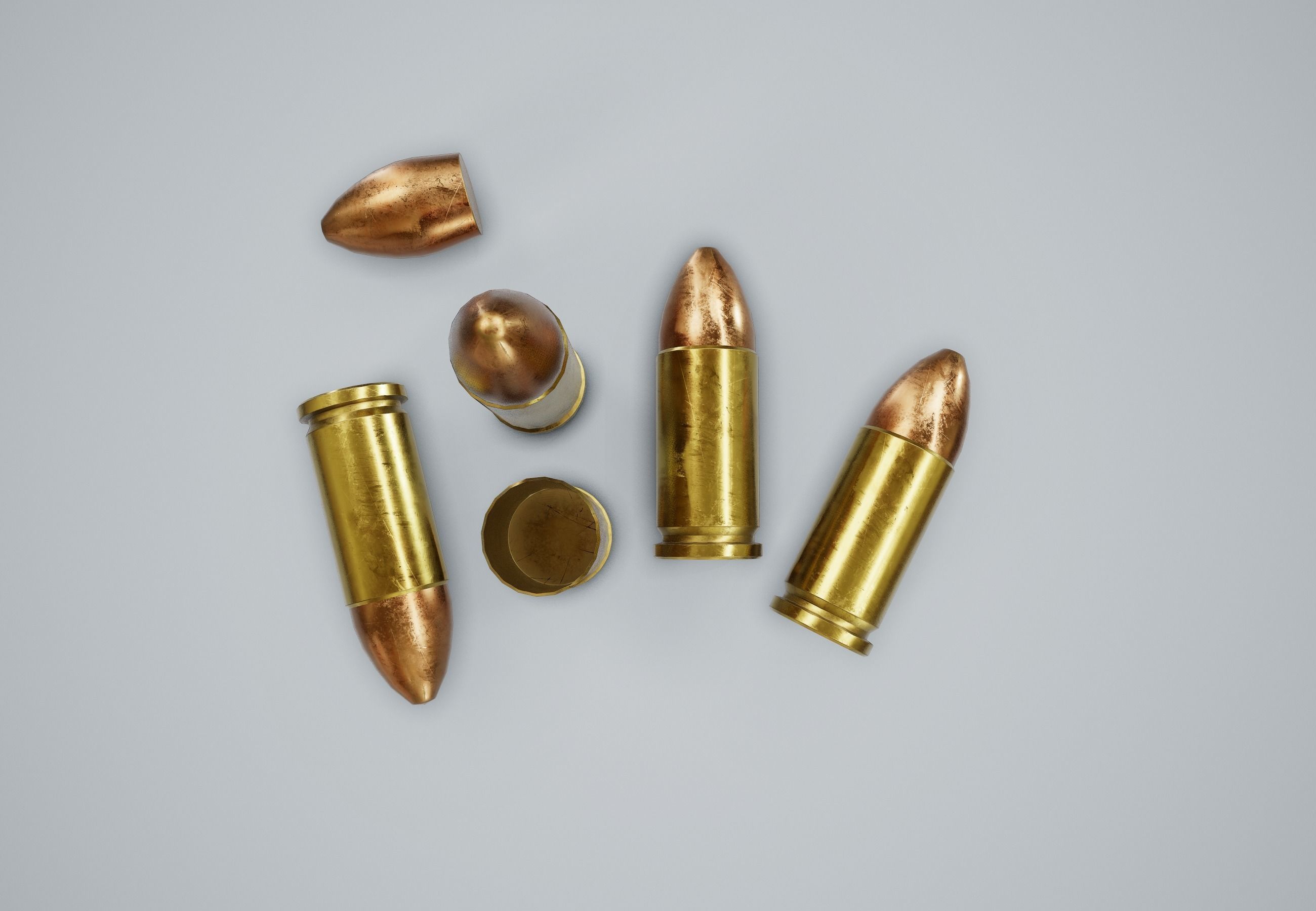 Cartridge Bullet PBR Game Ready Low-poly 3D model_1