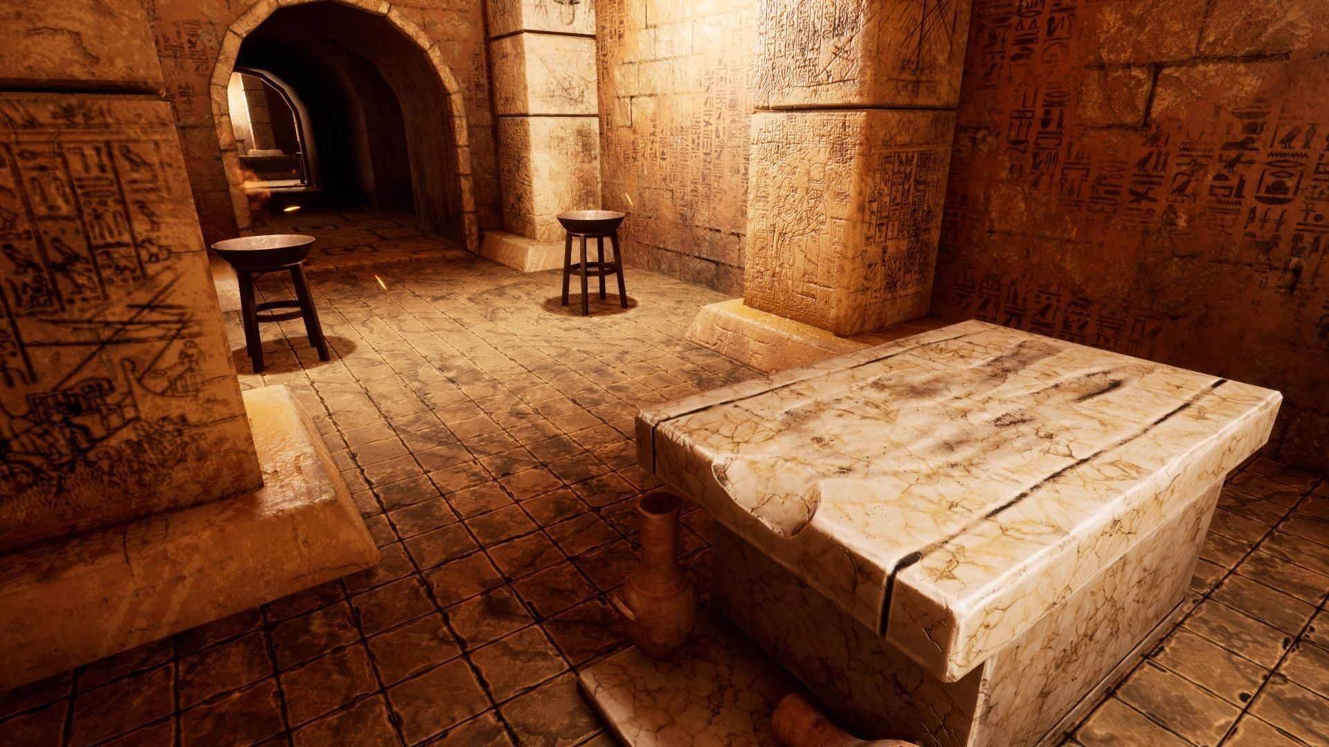 Modular Egypt Tomb Low-poly 3D model_4