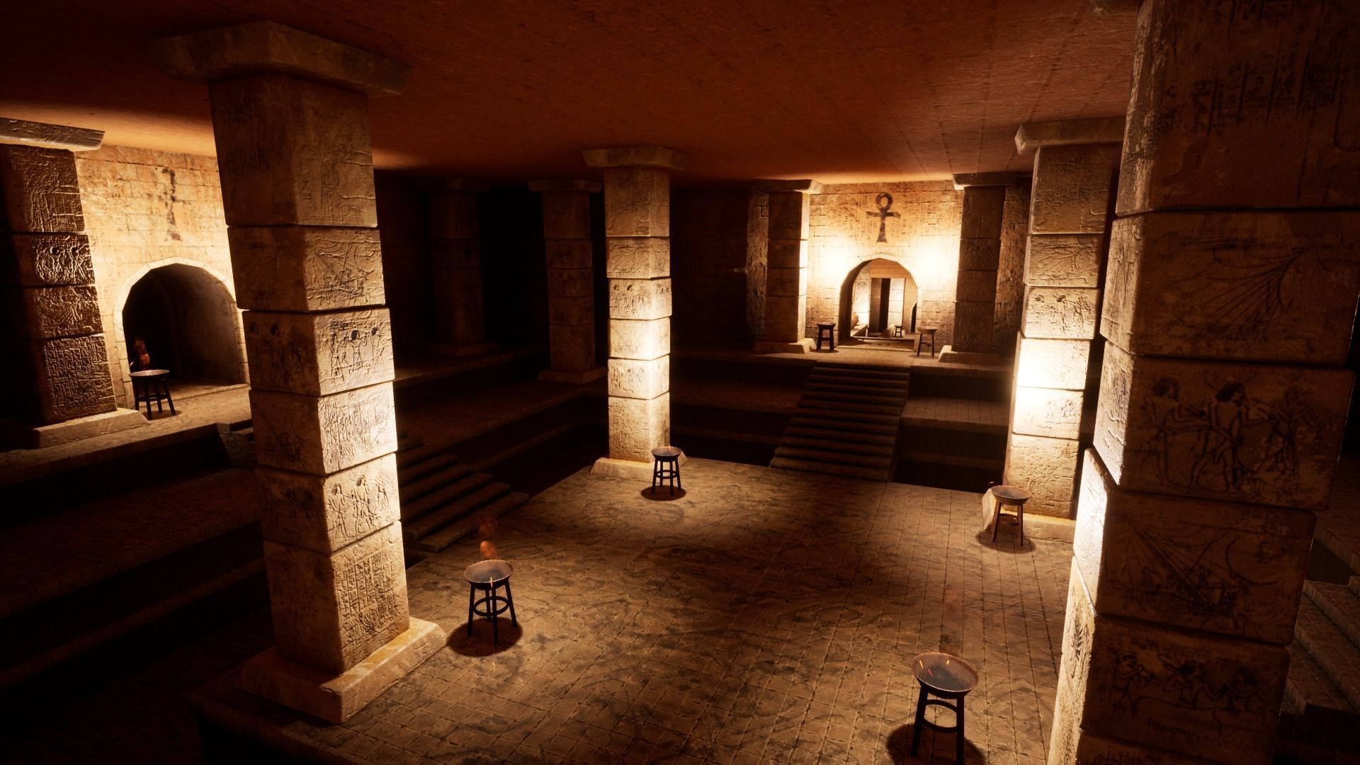 Modular Egypt Tomb Low-poly 3D model_10