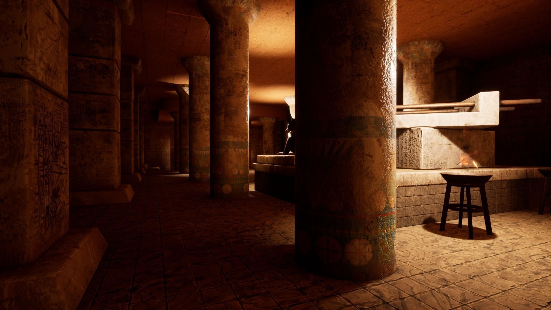 Modular Egypt Tomb Low-poly 3D model_3