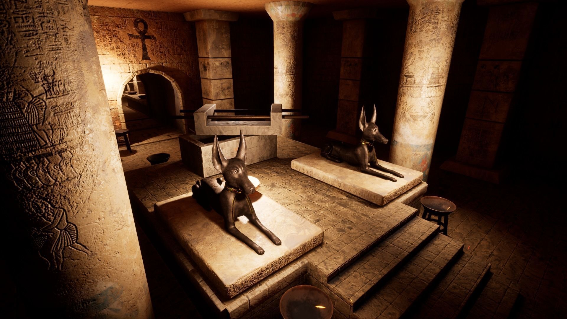Modular Egypt Tomb Low-poly 3D model_5