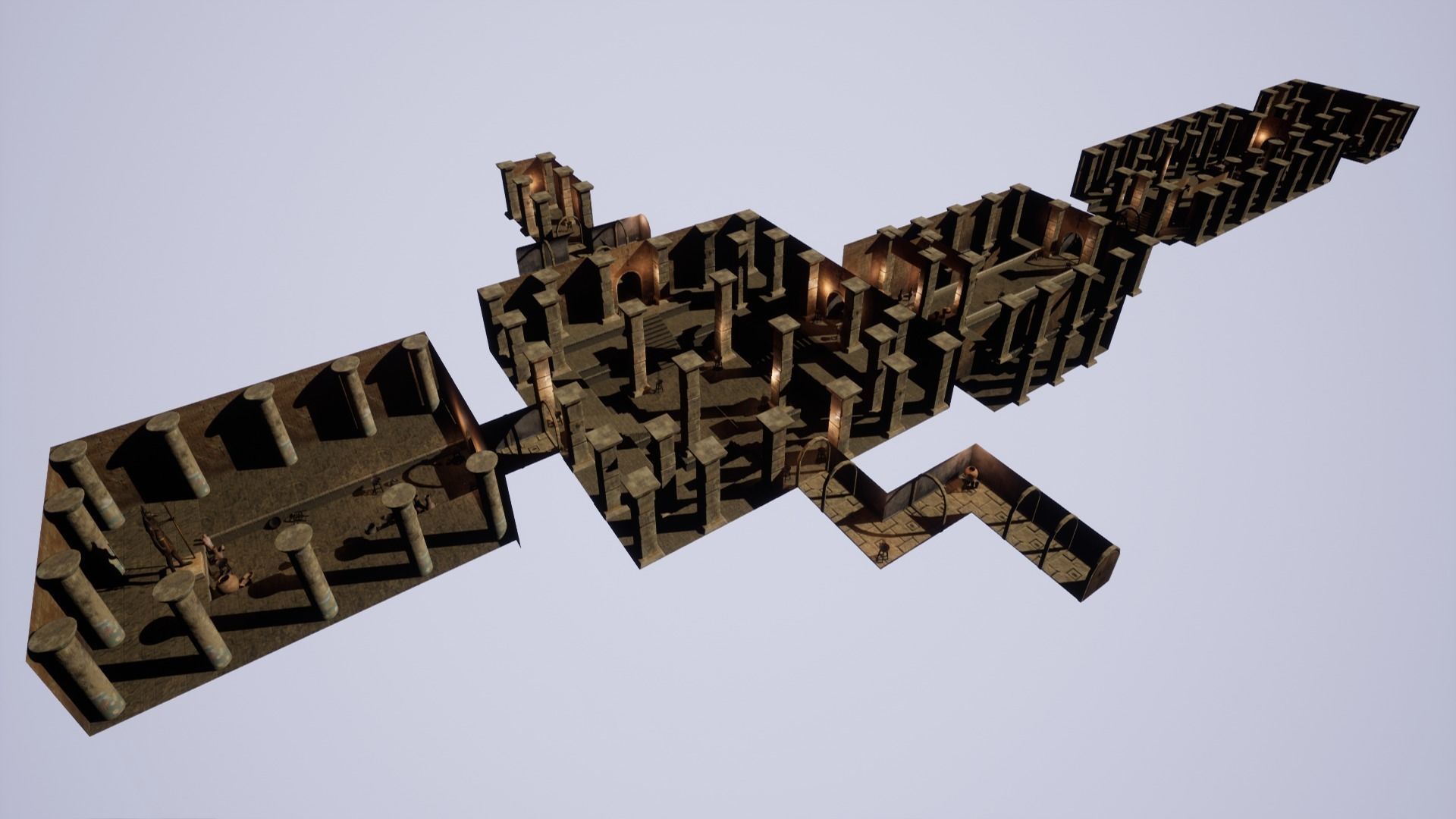 Modular Egypt Tomb Low-poly 3D model_7