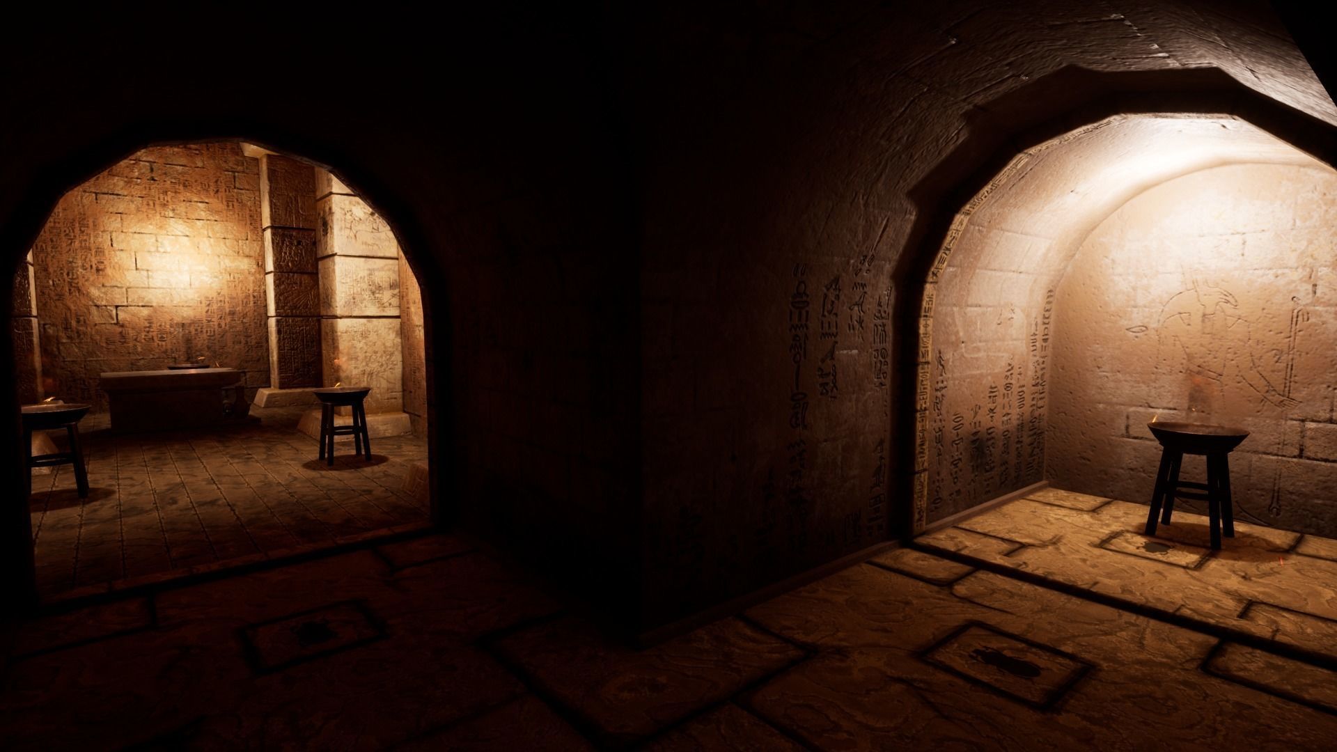 Modular Egypt Tomb Low-poly 3D model_14