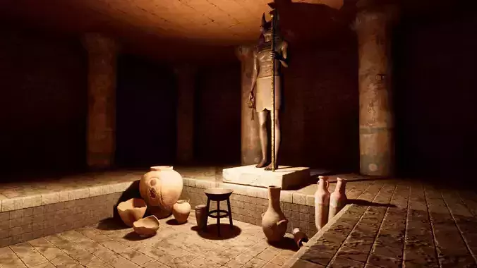 Modular Egypt Tomb Low-poly 3D model