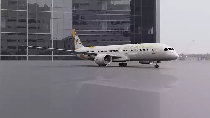 Boeing 787-9 Etihad 8K 3D model