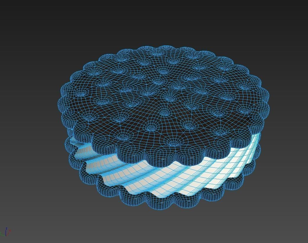 Ice Cream Sandwich Cookies Round 3D model_1
