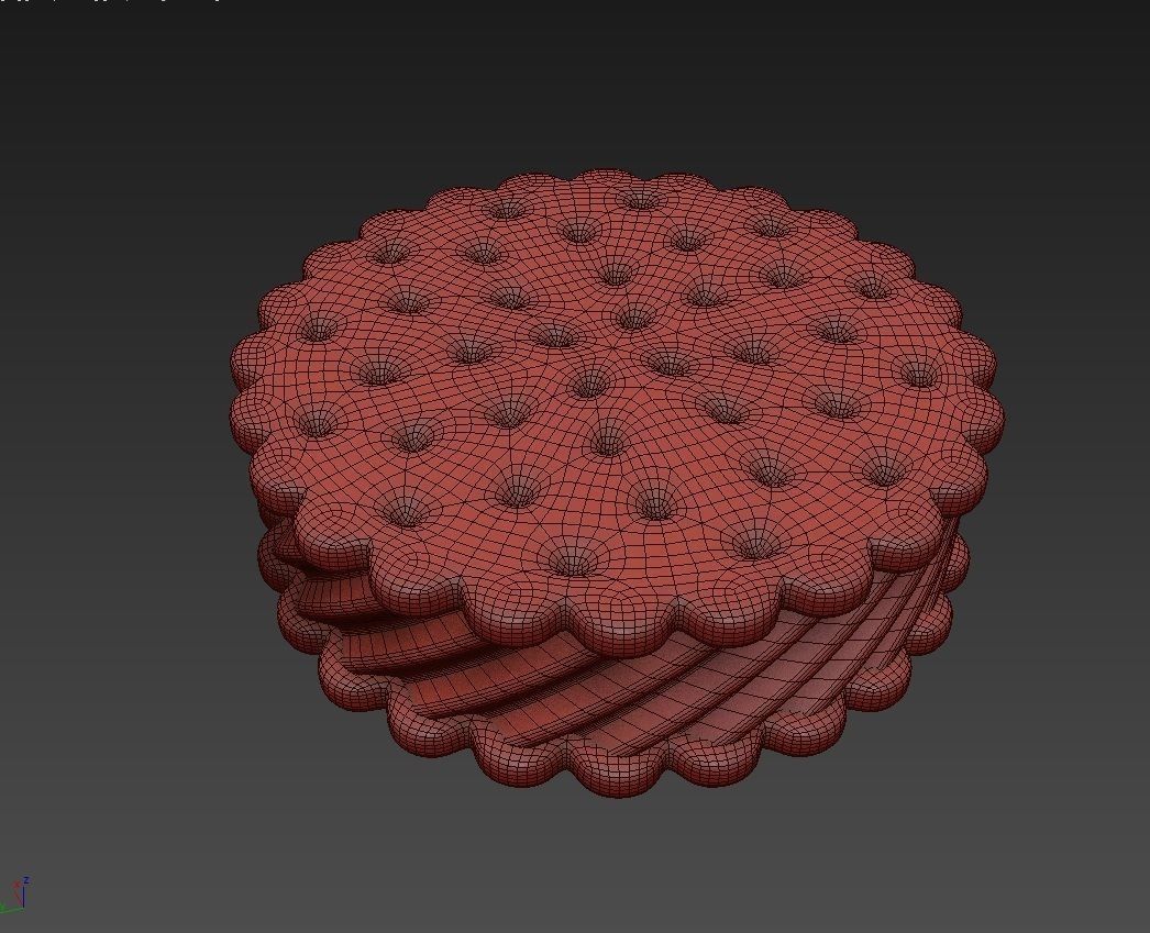 Ice Cream Sandwich Cookies Round 3D model_3