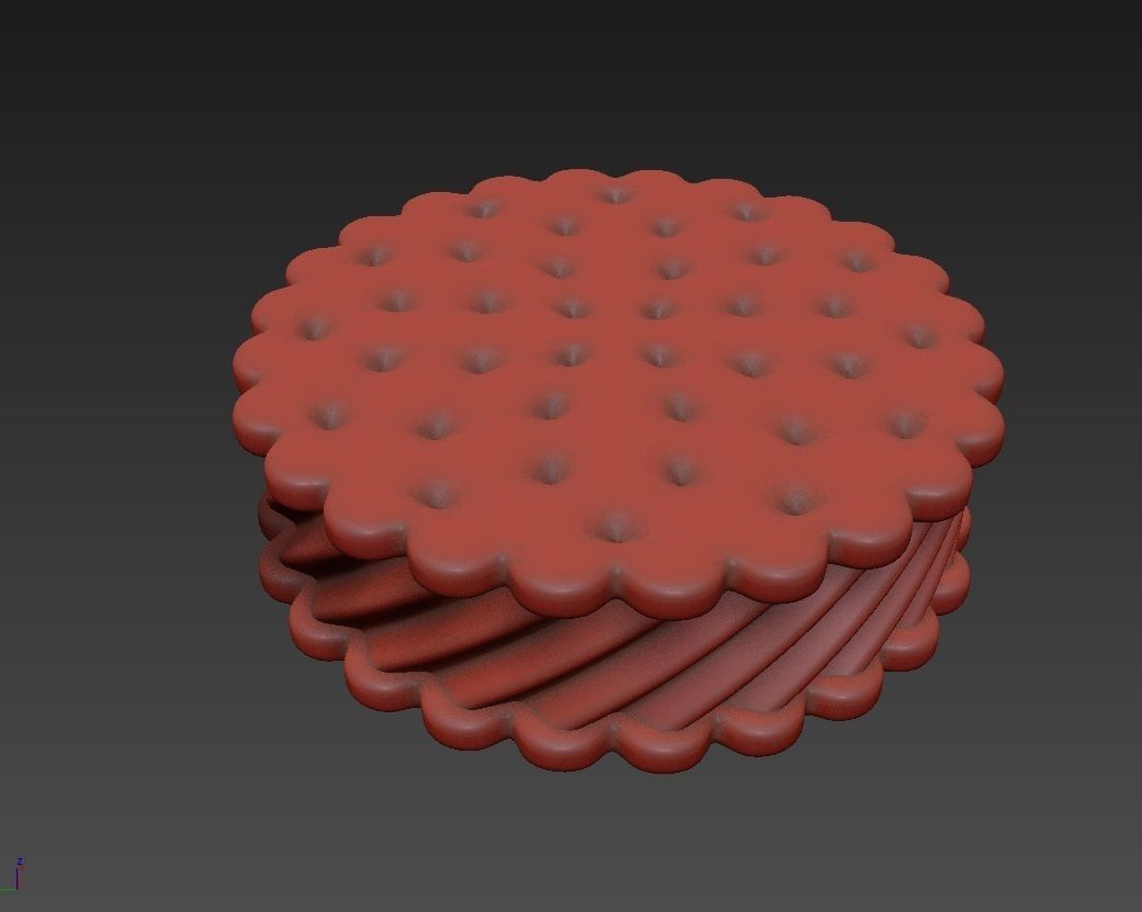 Ice Cream Sandwich Cookies Round 3D model_2