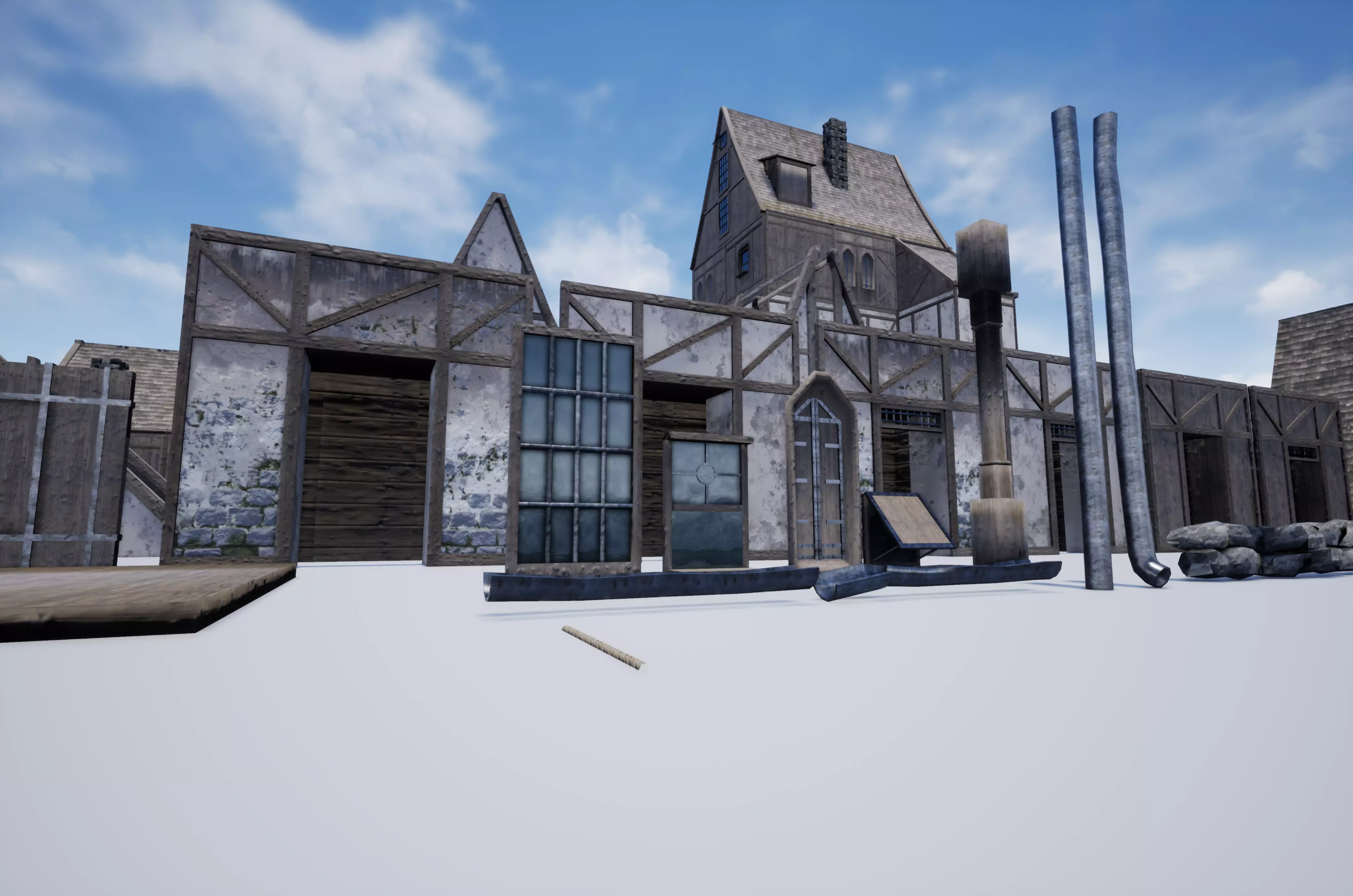 Modular Medieval Buildings Low-poly 3D model