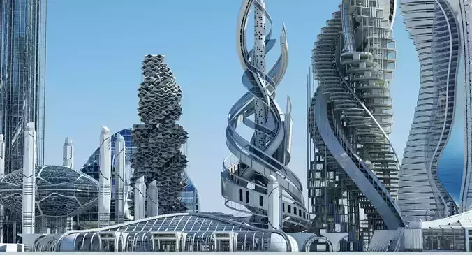 Futuristic Skyscrapers 3D model