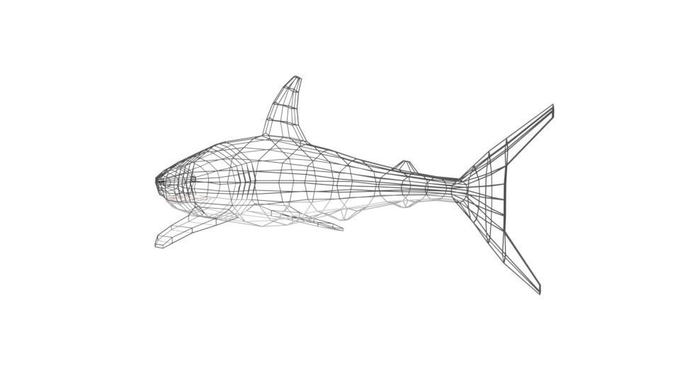 Low Poly Cartoon Shark Low-poly 3D model_18