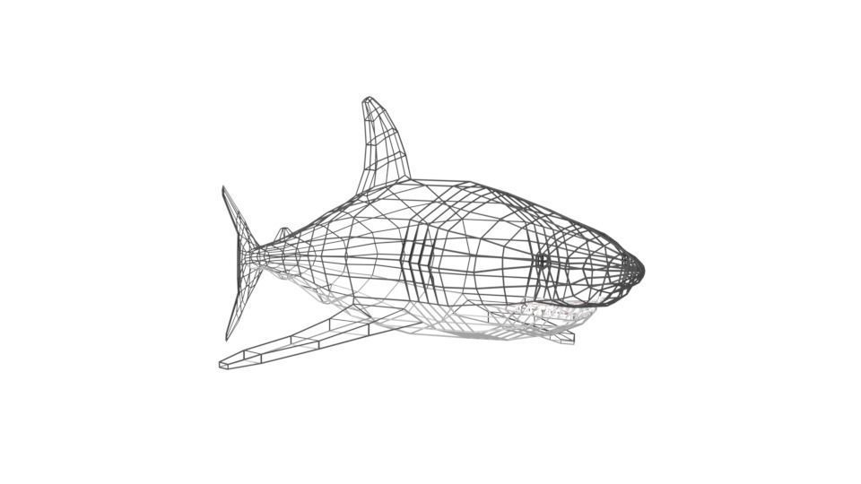 Low Poly Cartoon Shark Low-poly 3D model_15
