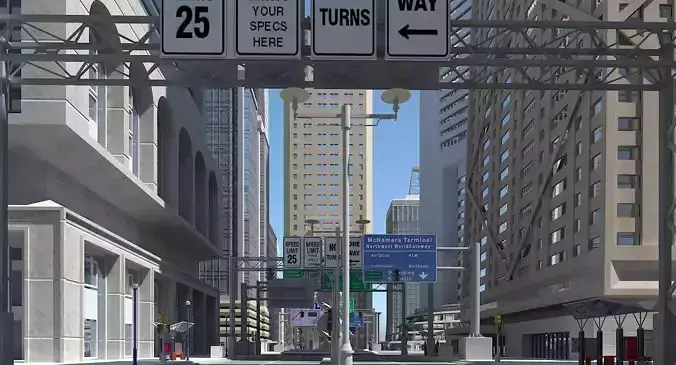 3D City Intersection 3 3D model