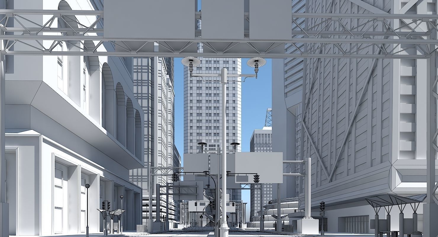 3D City Intersection 3 3D model_7