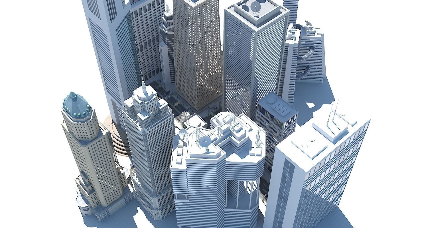 3D City Intersection 3 3D model_5