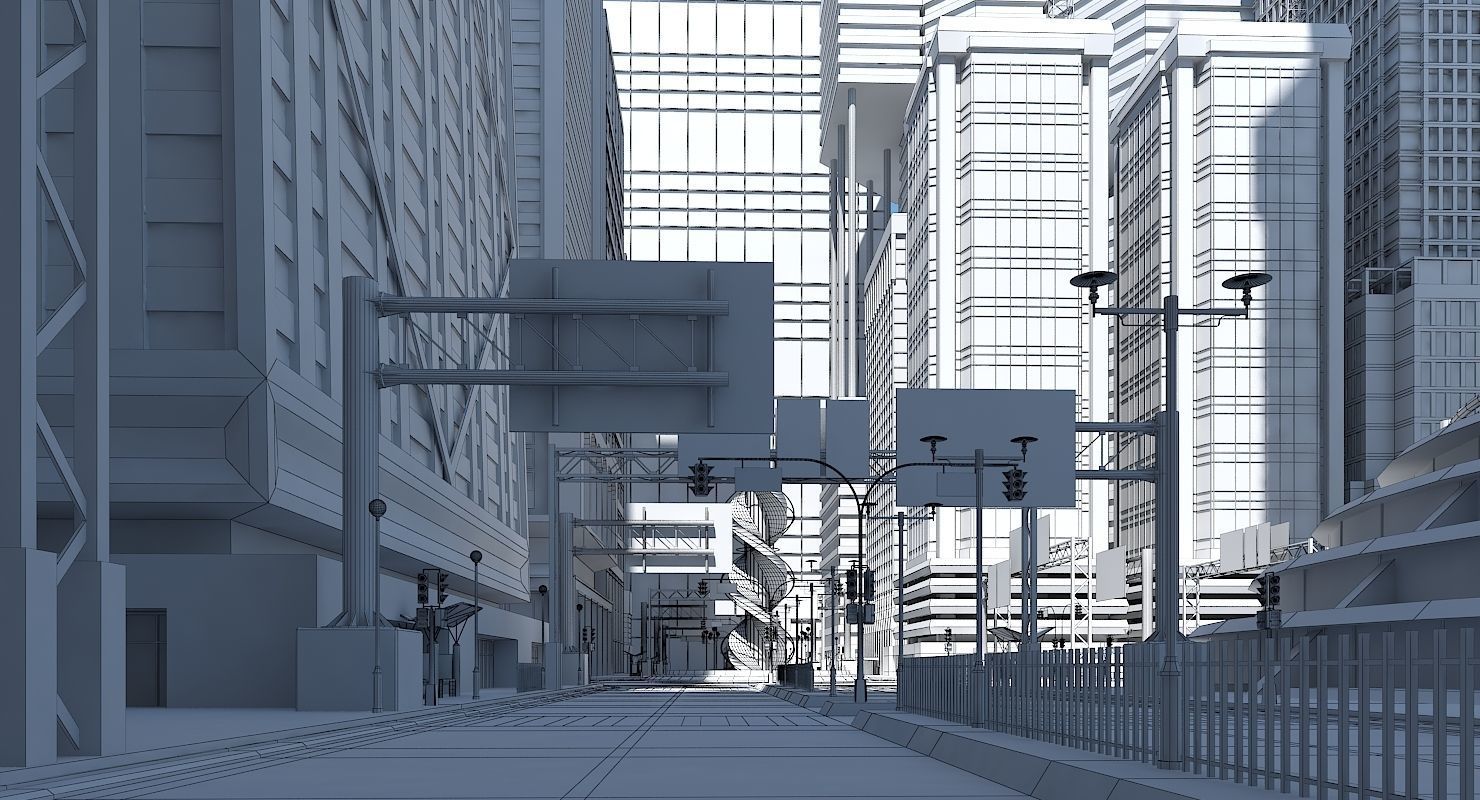 3D City Intersection 3 3D model_8