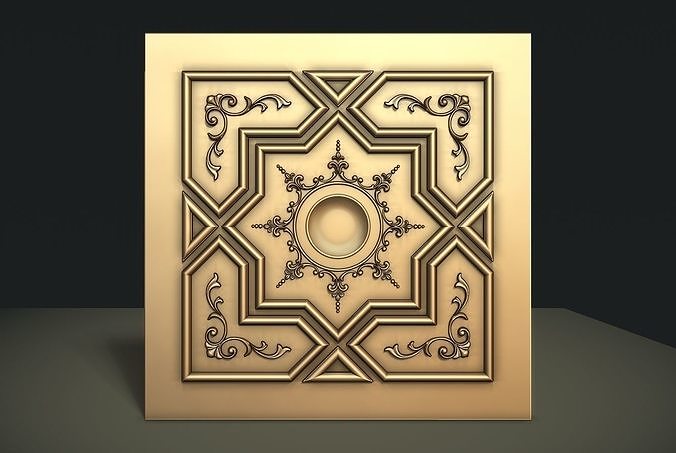 Vintage Hand Carved 3D Decor 3D print model