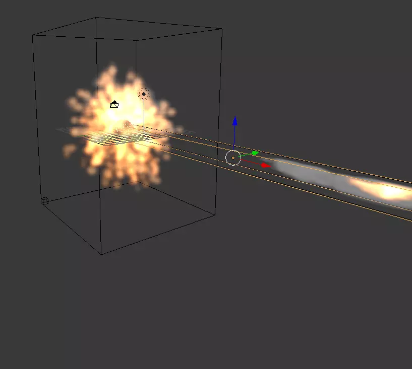 Fire-beam with exposion 3D model