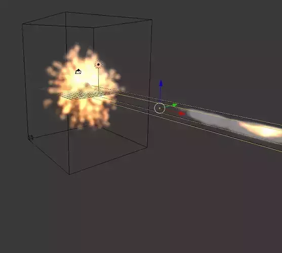 Fire-beam with exposion 3D model