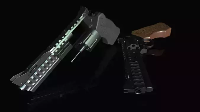 Korth national standard 357 Magnum Low-poly 3D model