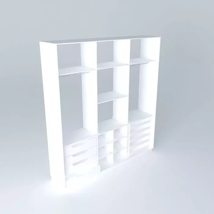 Project Single Cabinet Free 3D model_0