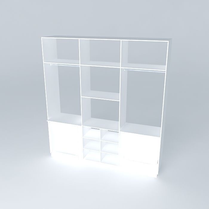 Project Single Cabinet Free 3D model_1