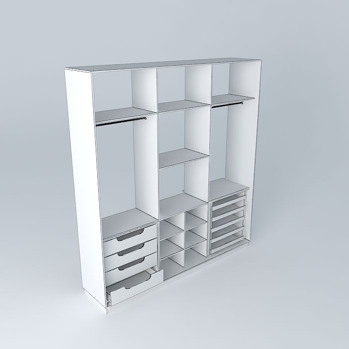 Project Single Cabinet Free 3D model_3