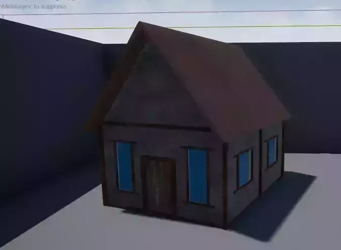 Low Poly Home house with windows